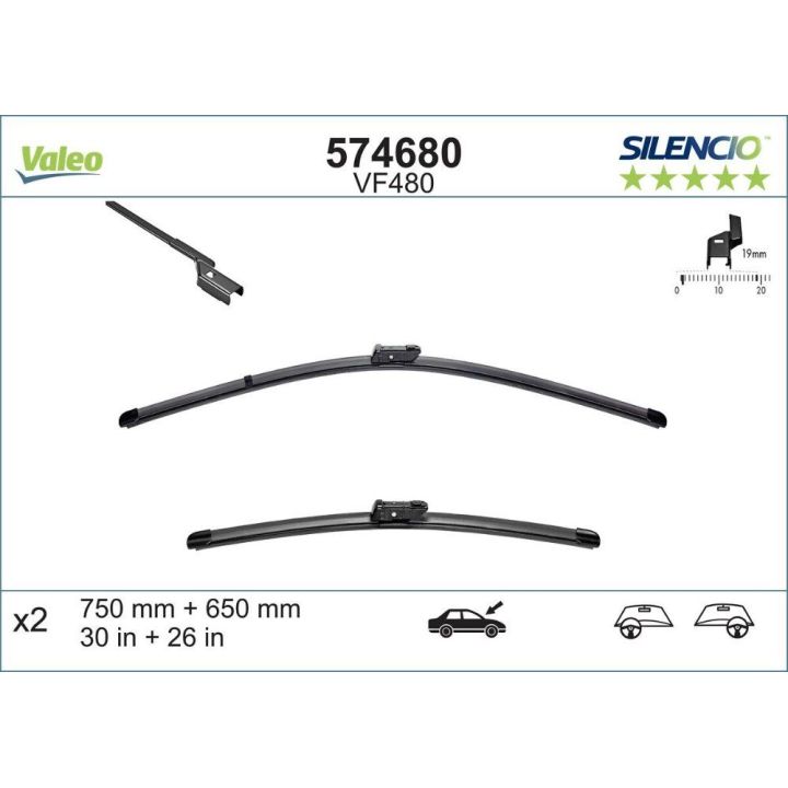 Silecek Seti X-TREM VM480 Peugeot 308 308SW Ford S-Max İçin (2006-) - VALEO 574680