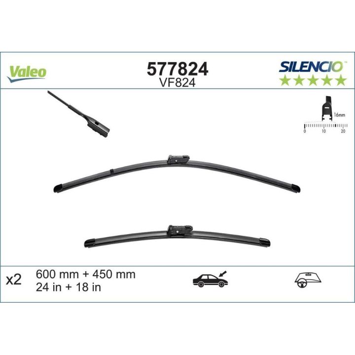 Silecek Süpürgesi Silencio X-TRM Flat Blade Skoda Octavia İçin (650+450 MM) - VALEO 577824