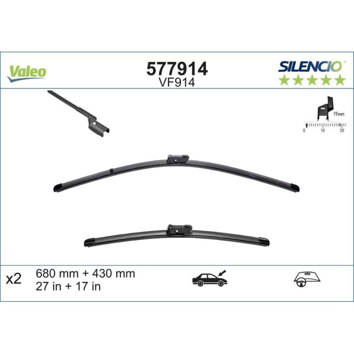 Silecek Süpürgesi X-TRM Flat Blade Jaguar XE, Jaguar XF İçin (680x430MM) - VALEO 577914