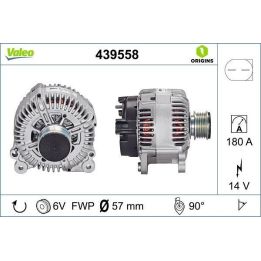 Alternatör 180A Volkswagen Passat 2.0 TDI Crafter 2.5 TDI (2005-) - VALEO 439558