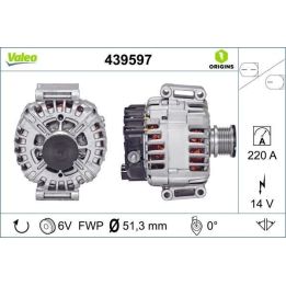 Alternatör 12V 220A Mercedes Sprinter CDI (2006-) - VALEO 439597