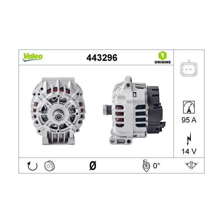Alternatör Renault Clio Kangoo Scenic Dacia Logan - VALEO 443296