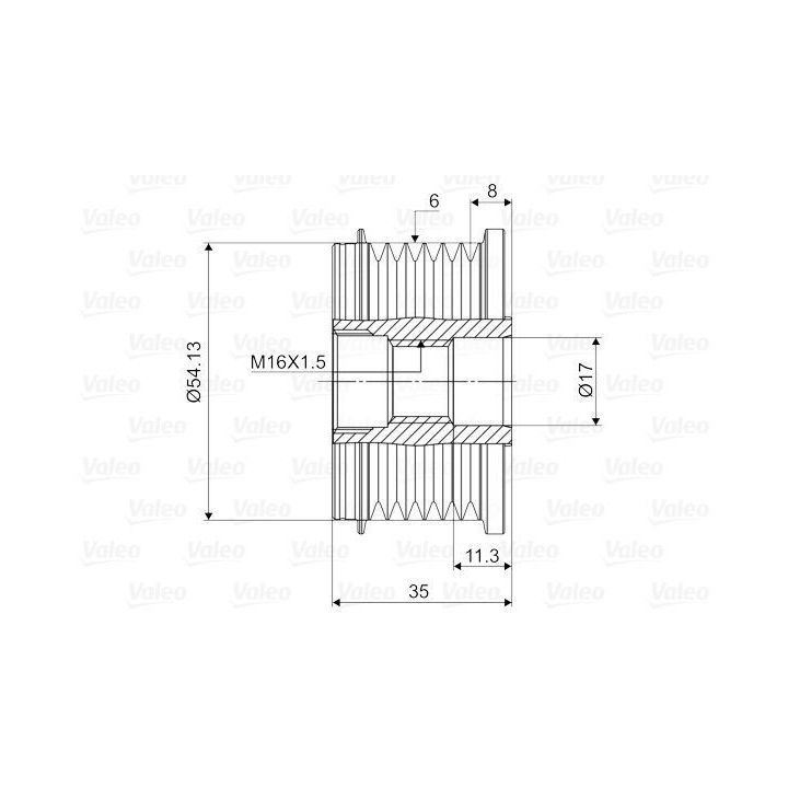 Alternatör Kasnağı 6 Kanallı PSA 2.0 HDi İçin - VALEO 588003