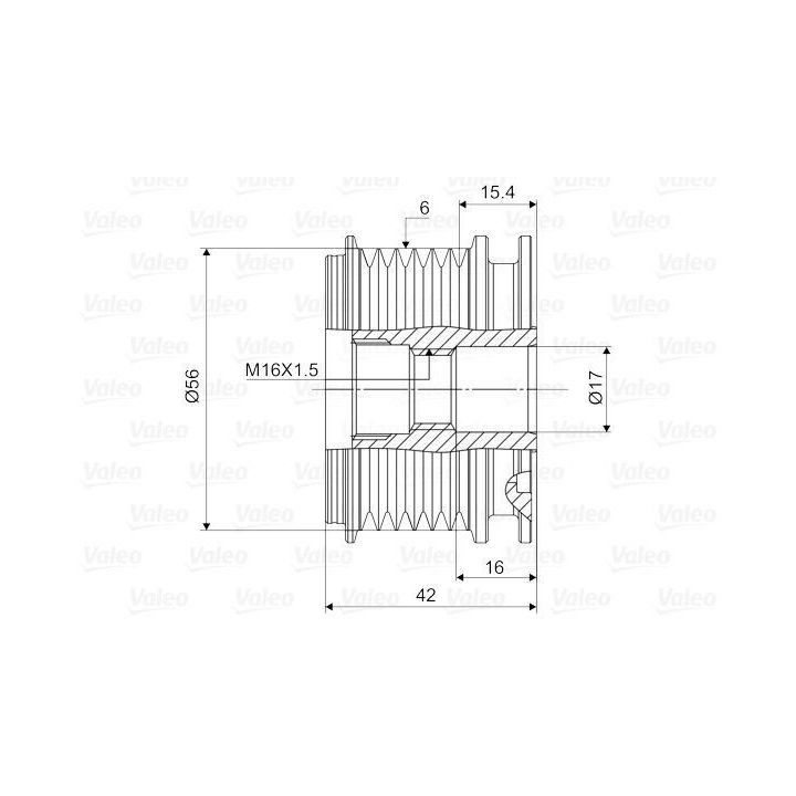 Alternatör Kasnağı 6 Kanallı VW Caddy II Golf IV İçin (1996-2005) - VALEO 588024