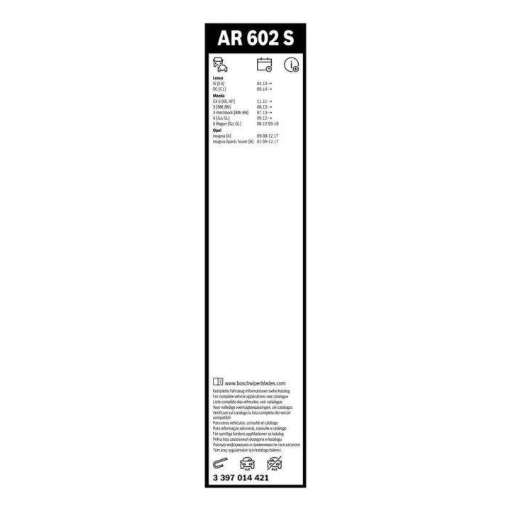 Opel Insignia ve Mazda 6 Aerotwin Silecek Seti (600/450 mm) - Bosch 3397014421