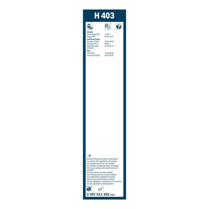 Arka Cam Sileceği Twin H403 400 mm Seat Leon Discovery III Voyager İçin (1999-2009) - BOSCH 3397011592