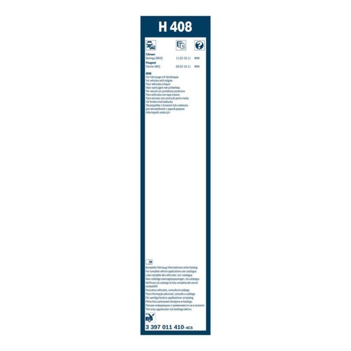 Arka Cam Sileceği Twin 400 mm Citroen Berlingo Peugeot Partner İçin - BOSCH 3397011410