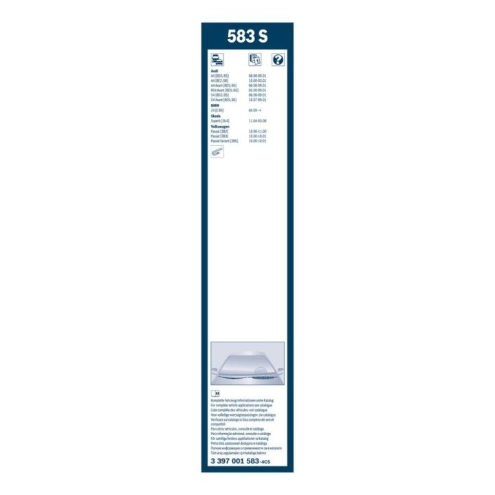 Twin Spoilerli Ön Cam Silecek Takımı 530/530 mm Audi A4 VW Passat (1994-2001) - Bosch 3397001583