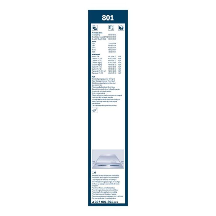 Twin Silecek Seti Transporter T5 V70 II C Serisi İçin 600/530 MM (2000-) - BOSCH 3397001801