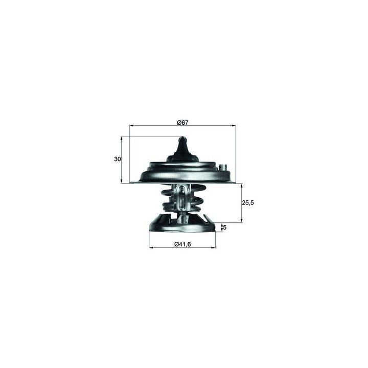 Termostat 80 ºC Mercedes OM601 OM602 OM603 OM605 OM606 W124 W210 W463 W201 W202 W140 - MAHLE TX2980D