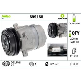 VALEO 699168 Klima Kompresörü - Fiat Tempra (159) / Tipo (160) 1.4 1.6 (1994-1996) / Ducato 2.5 2.8 (1994-2002)