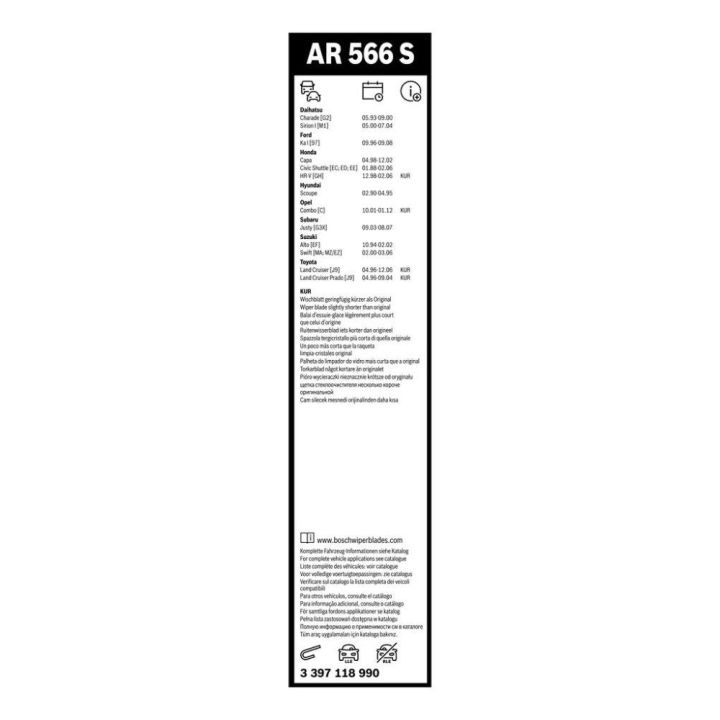 Aerotwin Silecek Süpürgesi Citroen Saxo Ford Ka İçin 475/425MM - AR566S BOSCH 3397118990