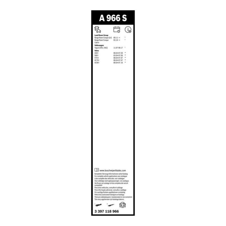 Silecek Süpürgesi AeroTwin Ön 600-550MM Takım Evoque Tiguan Volvo S60 V70 XC90 - BOSCH 3397118966