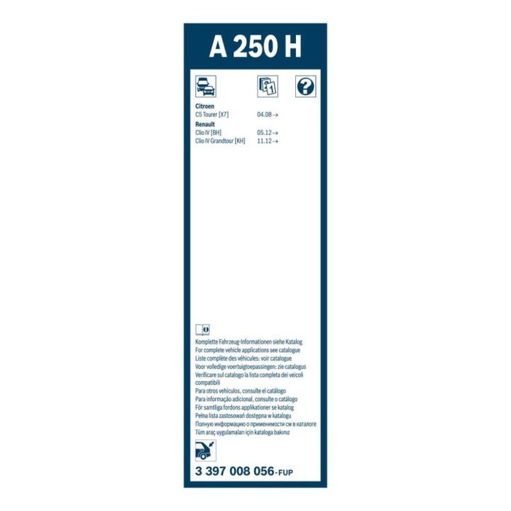 Aerotwin Arka Cam Sileceği 250mm Renault Clio IV 1.2 Citroen C5 II İçin (2006-) - BOSCH 3397008056
