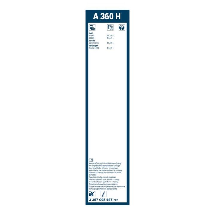 Aerotwin Arka Silecek Süpürgesi 360 MM VW Touareg Audi A1 Porsche Cayenne (2010-) Uyumlu - BOSCH 3397008997