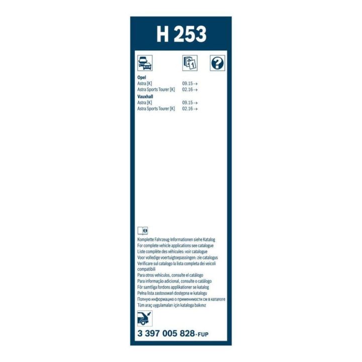 Arka Cam Sileceği Plastik 250mm Opel Astra K İçin (2015-) - BOSCH 3397005828