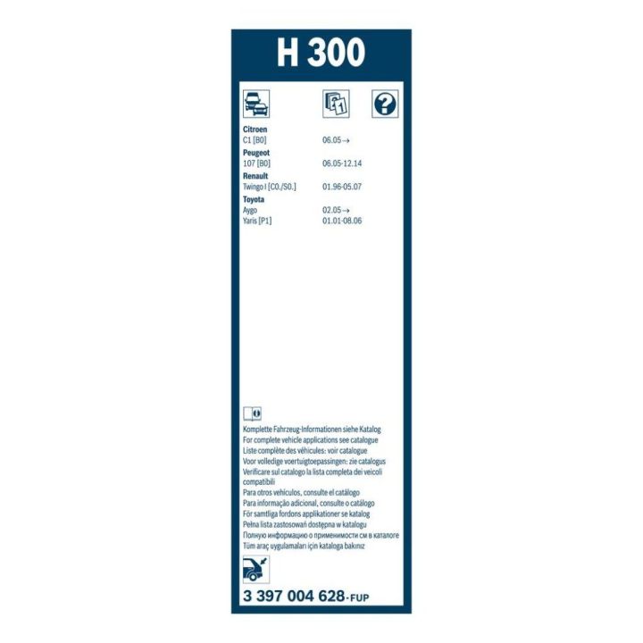 Arka Cam Sileceği Plastik (300 MM) Toyota Yaris Aygo İçin - Bosch 3397004628