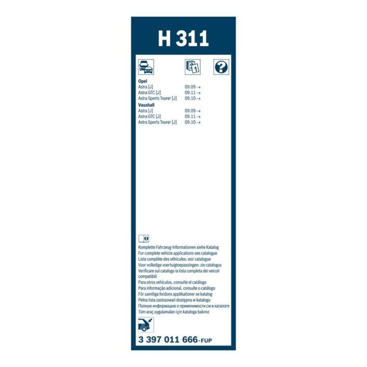 Arka Silecek Süpürgesi Aerotwin (300 MM) Opel Astra J İçin (2009-) - Bosch 3397011666