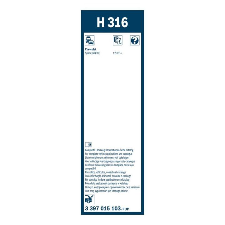 Arka Cam Sileceği Plastik (300 MM) Chevrolet Spark İçin (2009-) - Bosch 3397015103