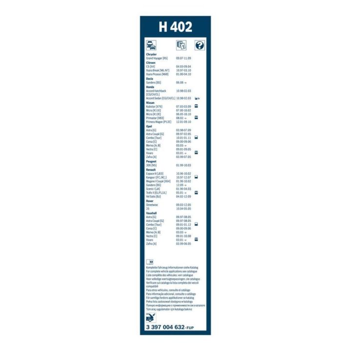 Arka Aerotwin Silecek Süpürgesi 400 Mm Astra Corsa Meriva Zafira C5 Xsara İçin (1997-) - Bosch 3397004632