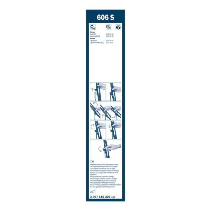 Twin Rüzgarlıklı Silecek Seti 600/500 Mm Laguna II ve Grandtour İçin (2001-2007) - Bosch 3397118305