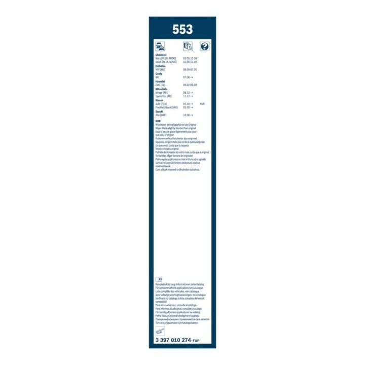 Twin Silecek Seti 550/340 Mm Getz Matiz Alto ve Juke İçin (2002-) - Bosch 3397010274