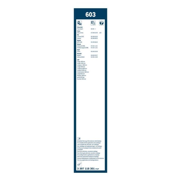 Twin Silecek Seti 600/600 MM Opel Zafira Meriva İçin (1999-2009) - BOSCH 3397118301