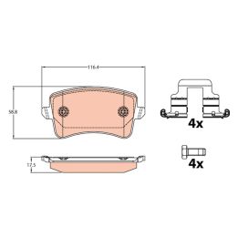 Disk Balata Arka Audi A4 Allroad B8 2.0-3.0 Tdi Quattro 8-16 A4 B8 1.8 Tfsi 2.0 Tdi Tfsi 2.0 Tfsi Quattro 3.0 Tfsi Tdi vb. 08-12