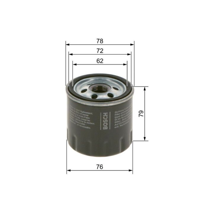 Yağ Filtresi MB Renault Clio IV Megane IV Duster Symbol Nissan Qashqai 1.5 DCI - Bosch 09864B7043