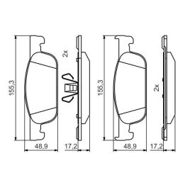 Fren Balatası Ön - Renault Clio IV, Symbol, Logan II, Sandero II - Bosch 0986495424