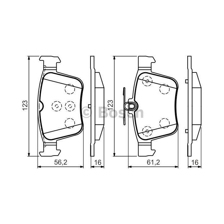 Arka Fren Balatası Vw Golf VII Passat Tiguan Audi A3 Seat Leon (2014-) - Bosch 0986494658
