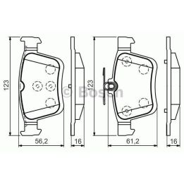 Arka Fren Balatası Vw Golf VII Passat Tiguan Touran Seat Leon (2014-2015) - Bosch 0986494659