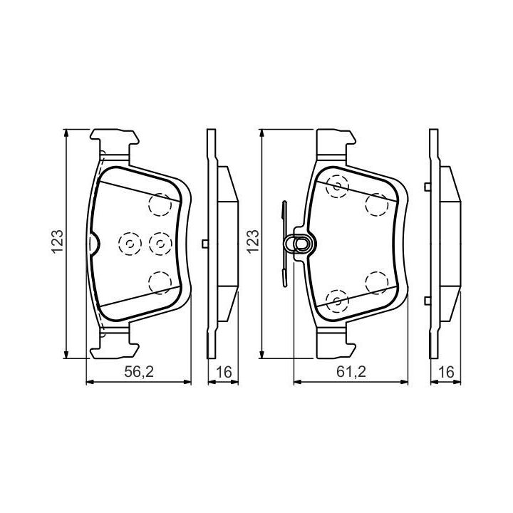 Arka Fren Balatası Vw Golf VII Passat Tiguan Touran Seat Leon (2014-2015) - Bosch 0986494659
