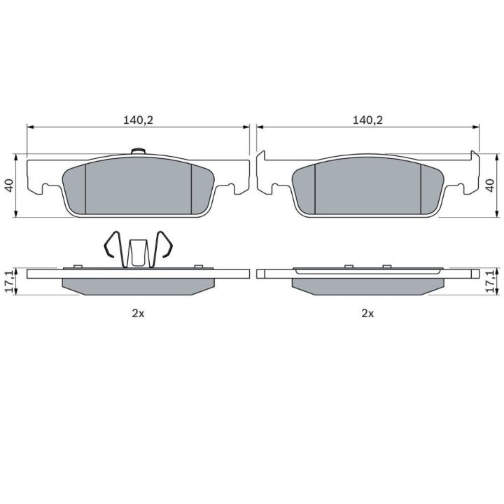 Ön Fren Balatası Dacia Sandero I-II (2012-) - Bosch 0986494661