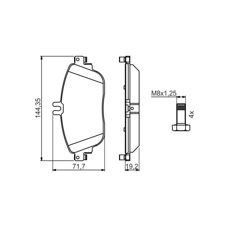 Ön Fren Balatası Mercedes X156 W176 W246 C117 (2011-2019) - Bosch 0986494662