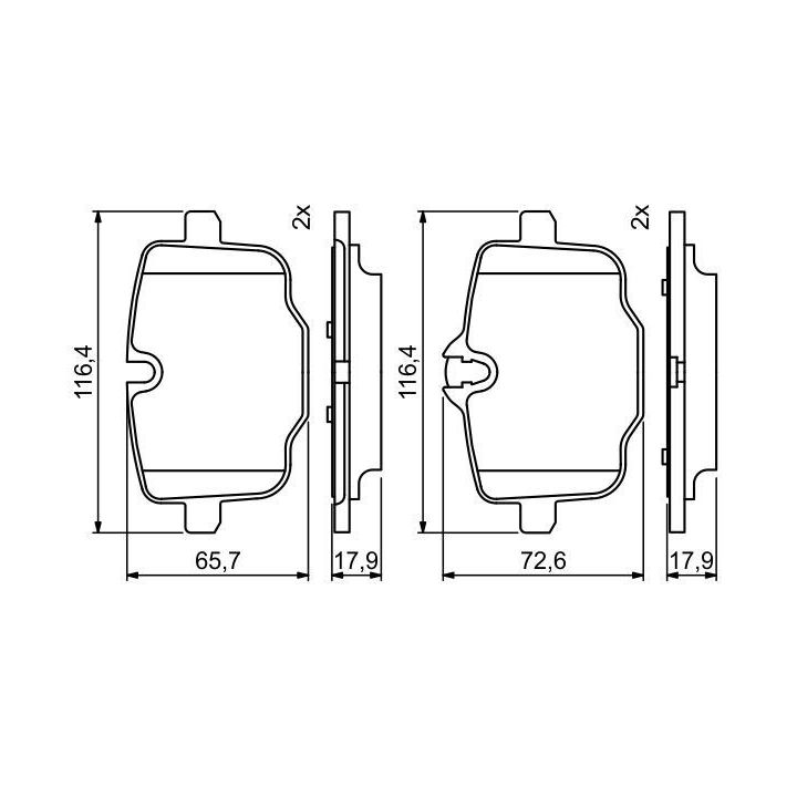Arka Fren Balatası Bmw F10 F11 N53 N57 İçin - Bosch 0986494759