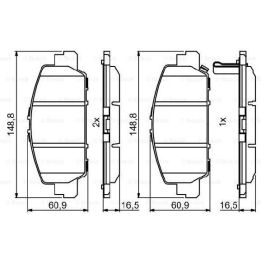 Ön Fren Balatası Honda Hr-V 1.5 1.6 I-Vtec I-Dtec İçin (2015-) - Bosch 0986494773