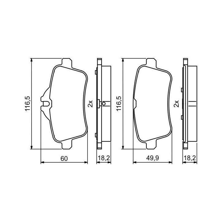 Arka Fren Balatası Mercedes X166 W176 C117 W166 C292 R172 İçin - Bosch 0986494783