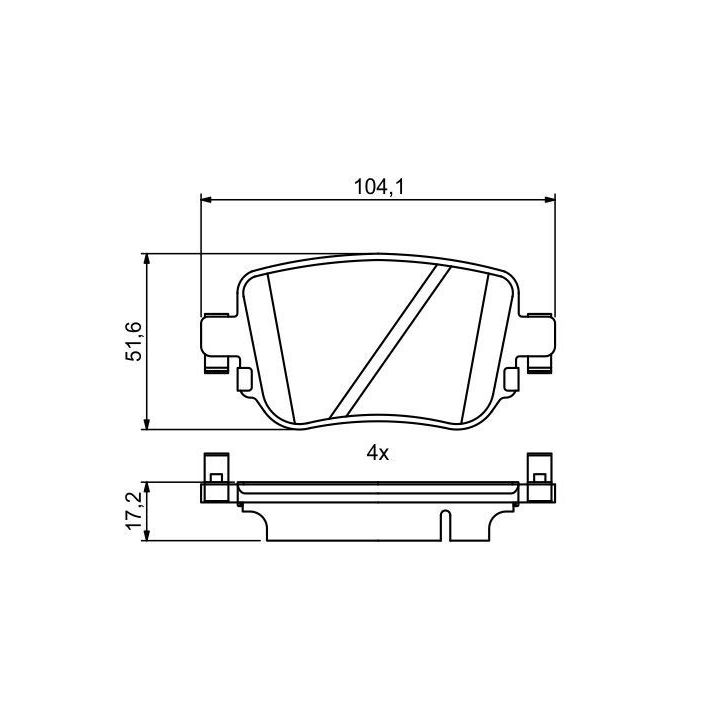 Arka Fren Balatası Audi A1 S1 İçin (2014-) - Bosch 0986494797