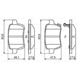 Arka Fren Balatası Fiat Egea Tipo 500L (2012-) - BOSCH 0986494802