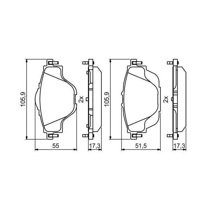Arka Fren Balatası Peugeot 3008 308 5008 Citroen C4 C5 DS7 Opel Grandland (2013-) - BOSCH 0986494805