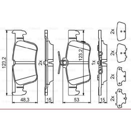 Arka Fren Balatası Ford Galaxy Mondeo Honda Civic İçin (2015-) - BOSCH 0986494839