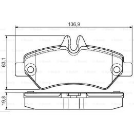 Arka Tek Teker Fren Balatası Mercedes Sprinter B906 VW Crafter (2006-) - Bosch 0986495100