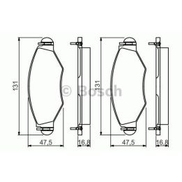 Ön Fren Balatası Peugeot 206 206+ Renault Kangoo (1998-) - BOSCH 0986495244