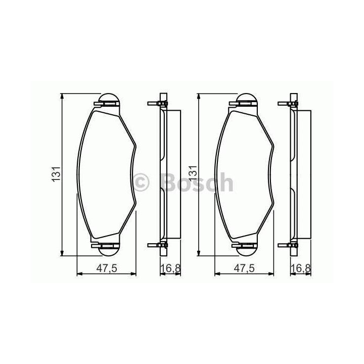 Ön Fren Balatası Peugeot 206 206+ Renault Kangoo (1998-) - BOSCH 0986495244