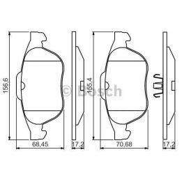 Ön Fren Balatası Renault Laguna III İçin (2007-) - Bosch 0986495264