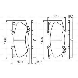 Ön Fren Balatası Toyota Hilux 2.5 3.0 D4D Pickup İçin (2007-) - Bosch 0986495352