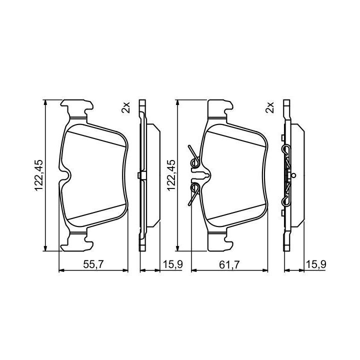 Arka Fren Balatası Mercedes C-Class W205 S205 C205 A205 (2014-) - Bosch 0986495394