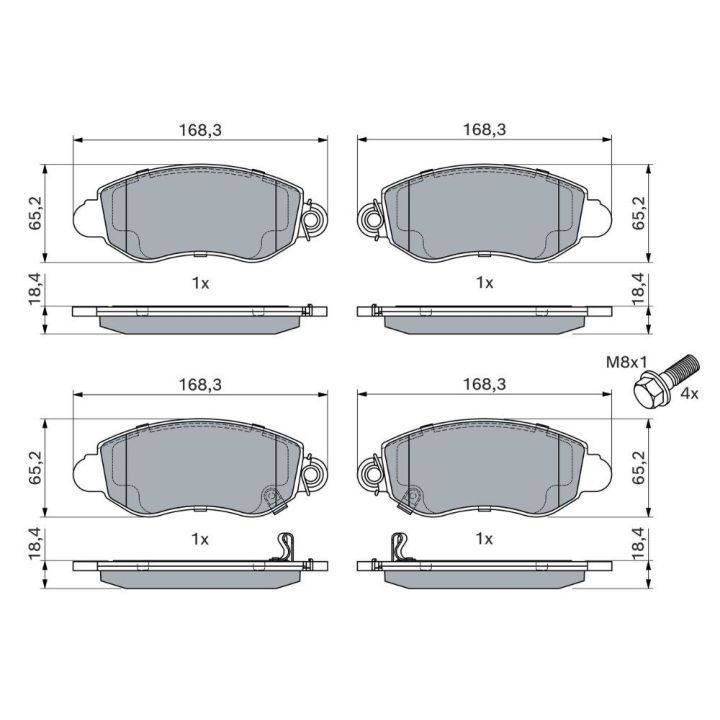 Ford Transit V184 Arkadan Çeker Ön Fren Balatası (2002-2006) - Bosch 0986494047