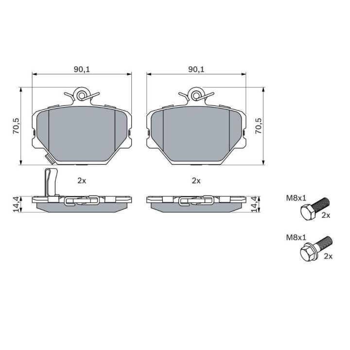 Ön Fren Balatası Smart City Coupe Cabrio Crossblade (2000-2004) - Bosch 0986424471